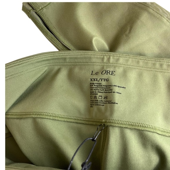 NWT BANDIER LeOre Andria Leggings 2X Olive Green High Waist Plus Size Activewear - Picture 5 of 12